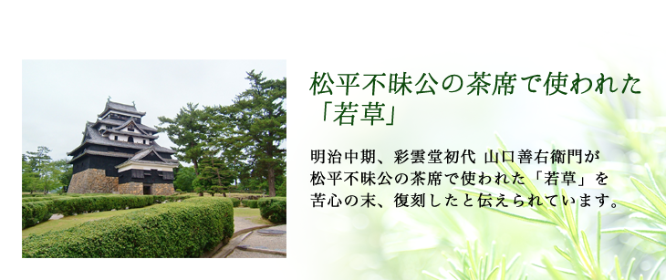 松平不昧公の茶席で使われた「若草」